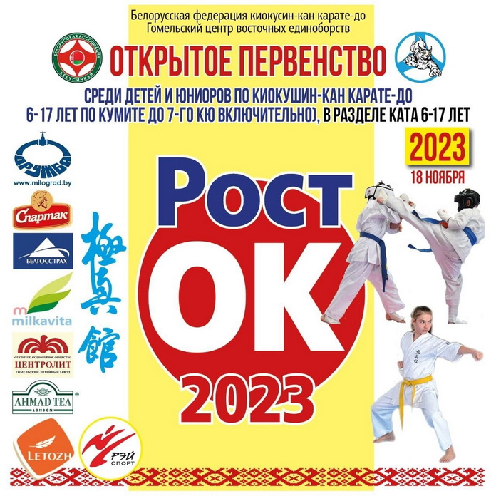В Гомеле прошло Открытое первенство киокушин-кан карате «РостOK 2023»